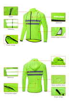 WOSAWE Cycling Windbreaker Men Packable Windproof Reflevtive Jacket Running Biking Hiking Riding Wind Coat MTB Bicycle Jersey