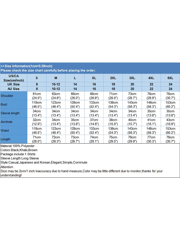 ZANZEA Fashion Autumn Long Sleeve Blouse Women Baggy Shirt Elegant Solid OL Work Tops Causal Loose Holiday Work Blusas Mujer
