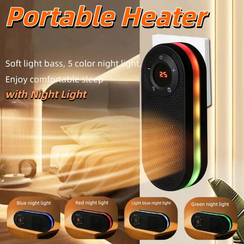 Small Wall Mounted Fast Heating Space Heater with Night Light & Overheat Protection for Home Office Bedroom Study 2026