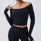 Cloud Hide SEXY Girls Yoga Shirts Long Sleeve Blouse Women Plus Size Sports Gym Fitness Top Ladies Running T-Shirt Workout Shirt
