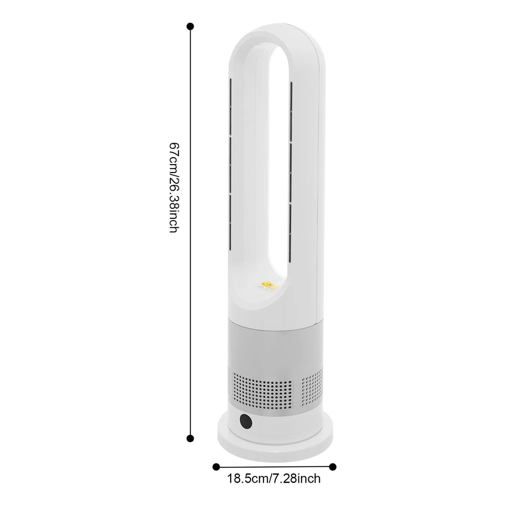 Year-Round Dual Mode Cooling Heating Tower Fan W/Remote 1200W Heater 8 Speeds 9H Timer 80° Oscillation Safe Bladeless