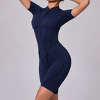 Women's Tracksuit Gym Workout Sports Clothes Outfit Zipper Jumpsuit Yoga Fitness Overalls Set Open Back Bodysuits Suit for Women