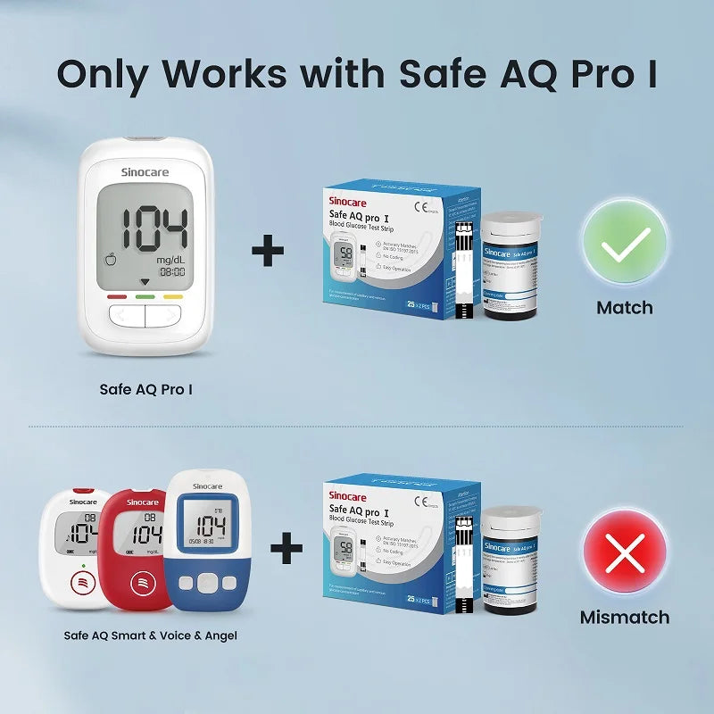 Sinocare Safe AQ pro Ⅰ Blood Glucose Meter Glucometer Kit Diabetes Tester Medical Blood Sugar Meter or Only Test Strips Lancets