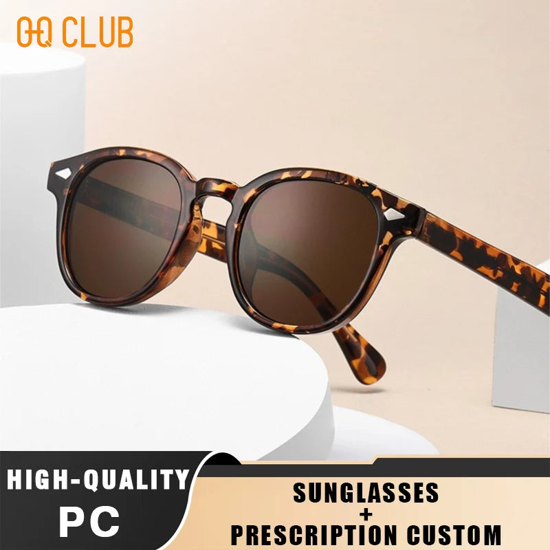 O-Q CLUB Retro Round Men Sunglasses Women's Sun Glasses Woman UV400 Lunette Zonnebril Dames Polarized Lenses Man Eyewear Vintage Ürün ana görseli