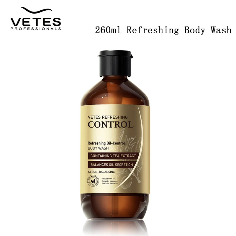 VETES 260ml Body Wash Tea Fragrance Shower Gel Oil Control Deeply Cleanses Keep Fragrance Take a Bath Balance Water and Oil