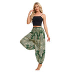 Women's Boho Wide Leg Harem Pants Adult High Waist Yoga Loose Lantern Pants Breathable Beach Trousers Vacation Printed Jagger