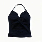 Gym Beautiful Open Back Bra Running Workout Impact Halter Longline Strappy Top Sports Yoga Vest Women's Fitness Tank Top
