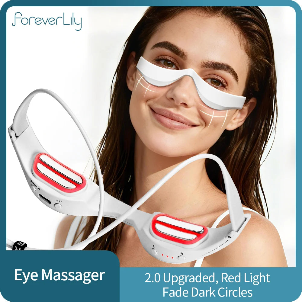 New 3D Eyes Massager Electric Eye Massage Glasses EMS Red Light Eye Care Lighten Dark Circles Eye Relax Massager Ürün ana görseli