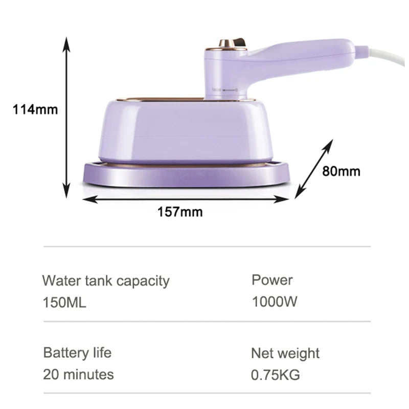 Handheld Vertical Garment Steamer Mini Travel Clothes Ironing Machine Fast-Heat Travelling Fabric Steam Iron Wet Cleaning Brush