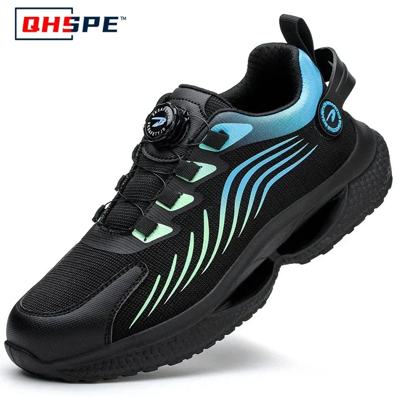 Men's Safety Shoes Protection And Elastic Safety Boots Fashionable Casual Shoes Breathable Odor Protection Men's Work Shoes