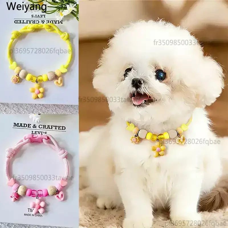 Adjustable Camphor Wood Pet Flea Tick Collar, Summer Dopamine Anti Mosquito Insect Repellent Necklace For Dogs Cats