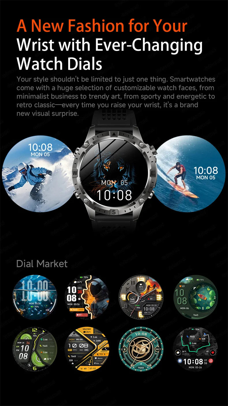 GPS Sports Smartwatch Men Women Swim Waterproof Fitness Tracker 2GB Memory Offline Maps  SpO2 Rugged Outdoor Smartwatch for Men