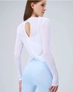 Yoga Suit Women's Long-sleeved Shirts Beautiful Back Sports Suit Tops Slim Loose Blouse Pilates Fitness Gym Suit Running Clothes