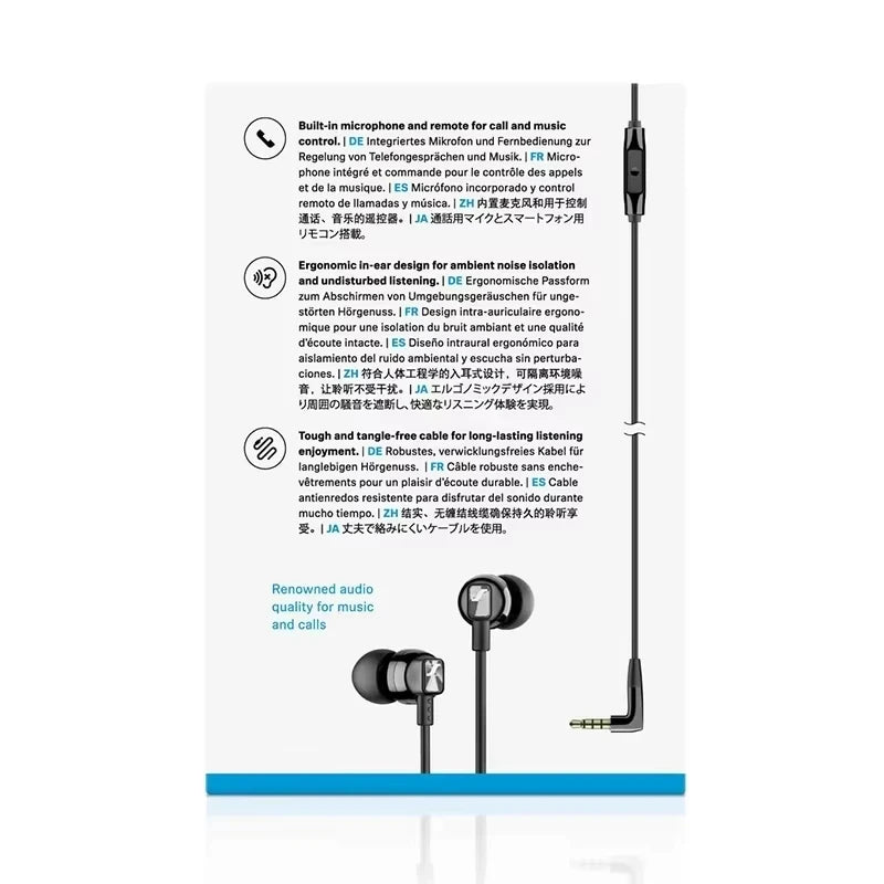 Sennheiser CX300S Wired In-Ear Earphones Pure Bass Stereo Sound Noise Isolating Original Headset for Smartphone Samsung Xiaomi