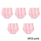 FallSweet 5PCS/set Women’s Cotton Panties Seamless Plus Size Briefs Solid Underwear Soft Breathable Underpants Female Lingerie