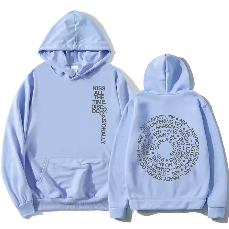 HarryStyles KISS ALL THE TIME. DISCO, OCCASIONALLY.  Hoodies Album Design Graphic Print Sweatshirts Women Clothing Fleece Hoodie