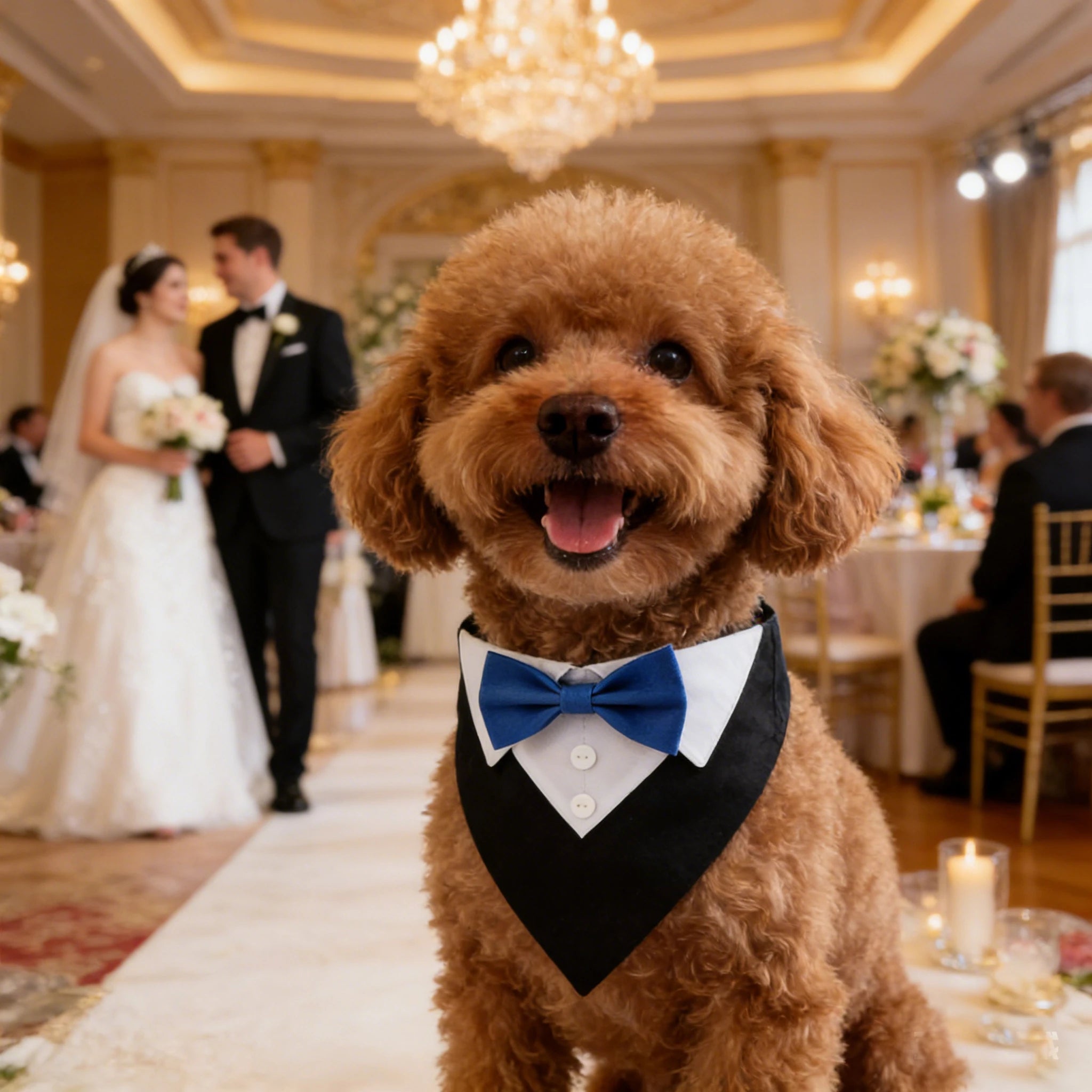 Sucado Bow Tie Dog Collar Tuxedo Bandana Adjustable Formal Puppy Triangle Neck Wear for Wedding Birthday Dress-up Cosplay Party