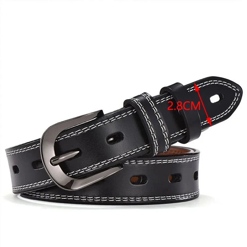 Women Genuine Leather Belt For Female Strap Casual All-match Ladies Adjustable Belts Designer High Quality Brand