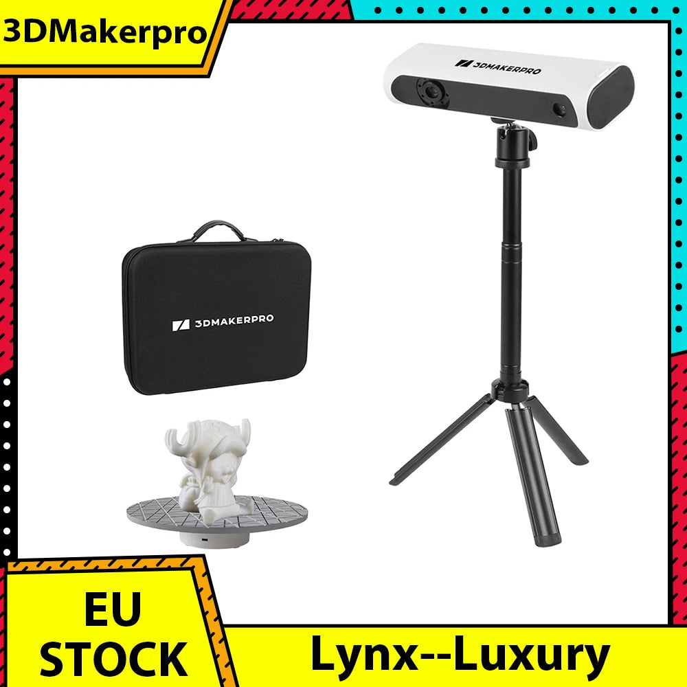 Luxury Edition 3DMakerpro Lynx 3D Scanner, 0.10mm Accuracy, 0.30mm Resolution, 10fps Frame Rate, 250x400mm Single Capture Range Ürün ana görseli
