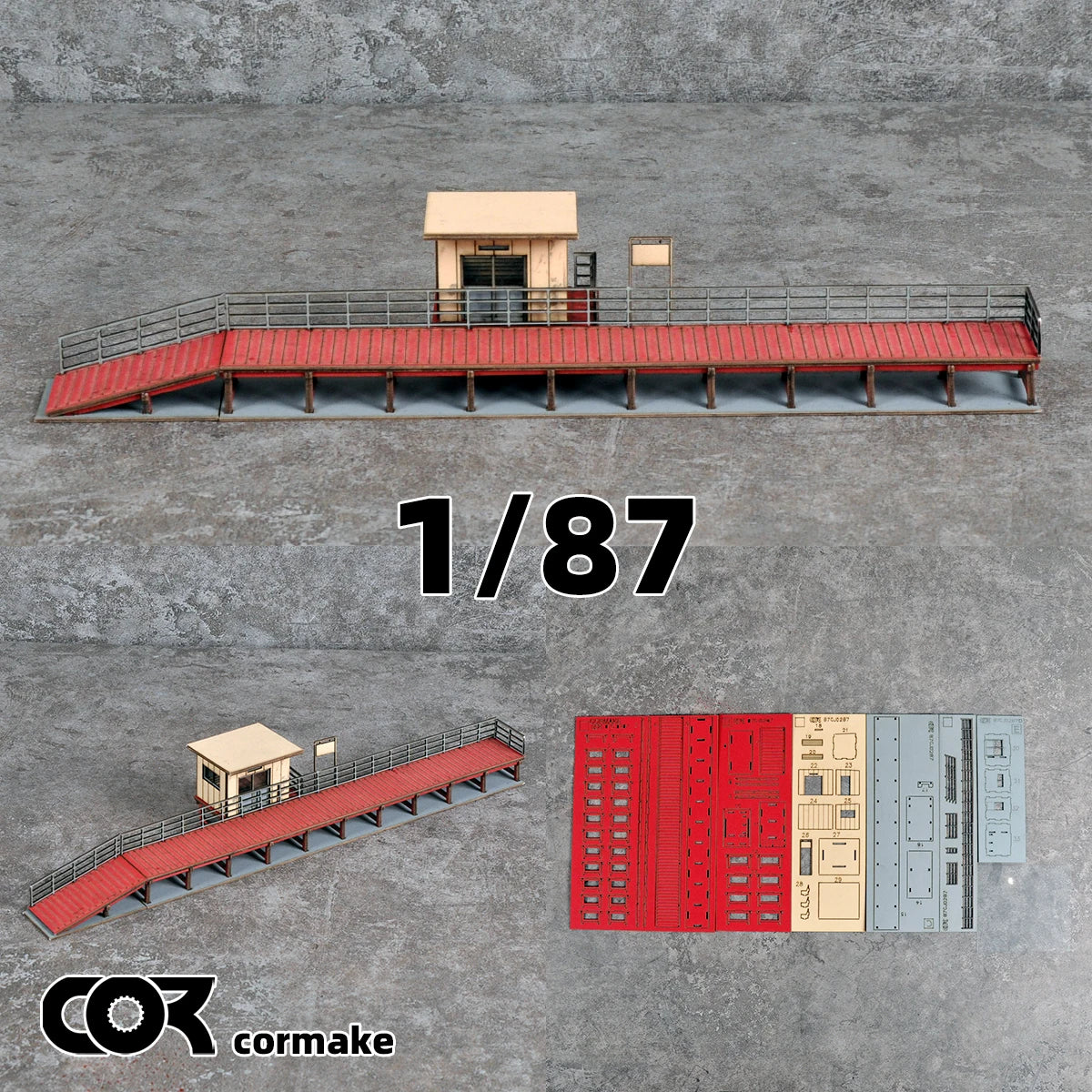 Assembly Architectural model train Railway model railway station platform miniature sand table diorama ho scale model kit 1/87 Ürün ana görseli