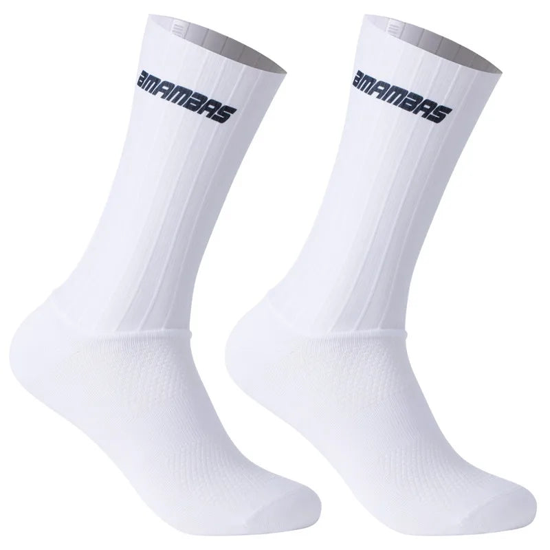 2026 New Anti Slip Silicone Summer Aero Socks Whiteline Cycling Socks Men Bicycle Sport Running Bike Socks Calcetines