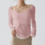 Quick Dry Long Sleeve Yoga Shirt Women Fitness Sports Top Running Gym Workout T-Shirt Female Athletic Active Wear