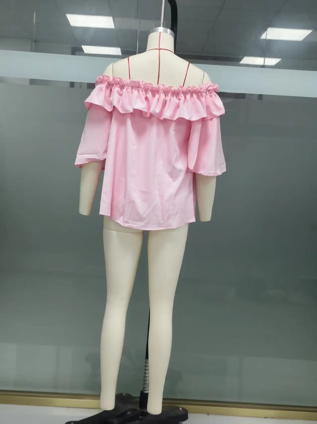 Fashion Ruffled Sexy One Shoulder Women's Short Sleeve Shirt Summer New Casual Loose Tops Female Elegant Versatile Office Shirt