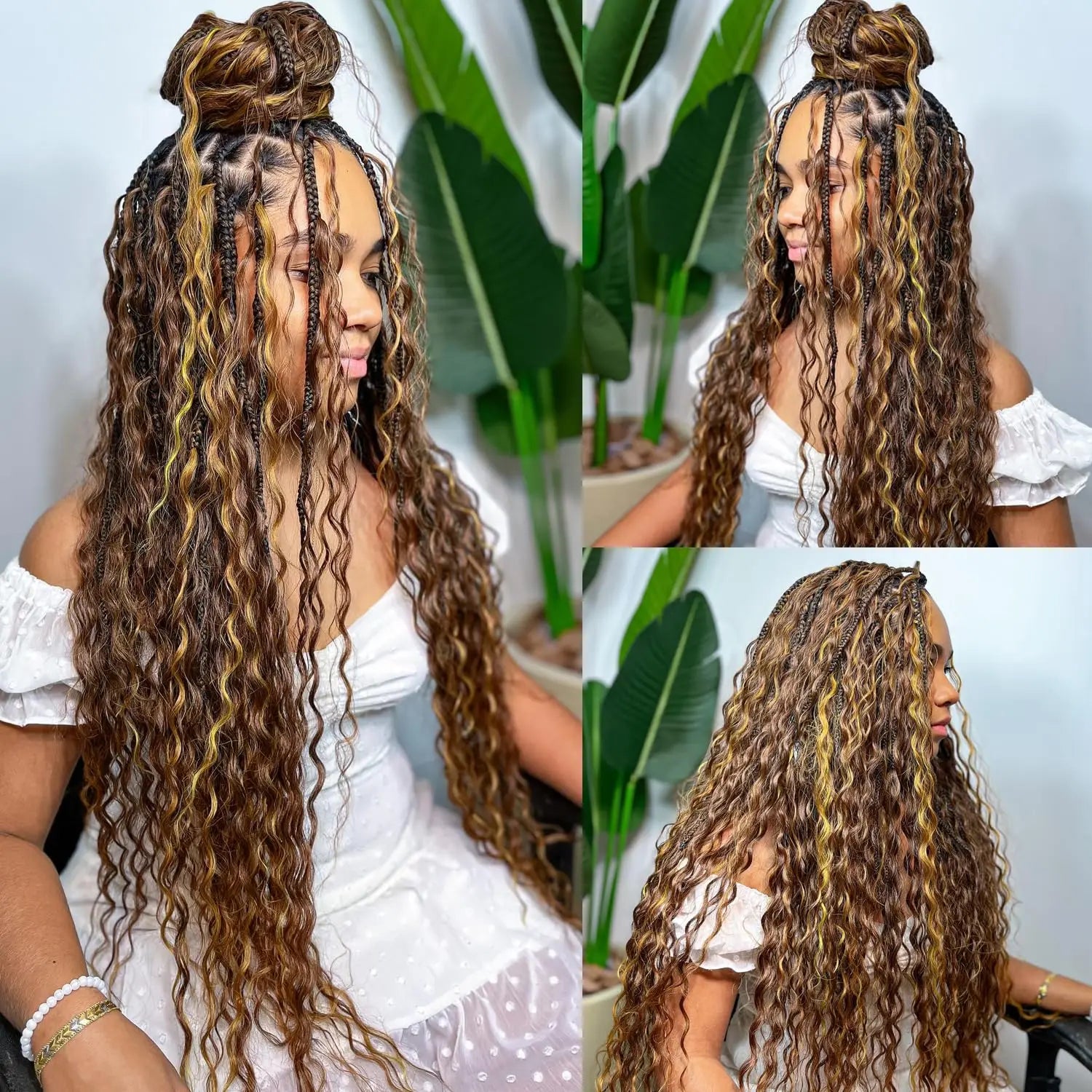 P4/27 Highligt Deep Wave Bulk Human Hair Braiding Blonde Curly Brazilian Human Hair Extensions for Micro Braiding No Weft