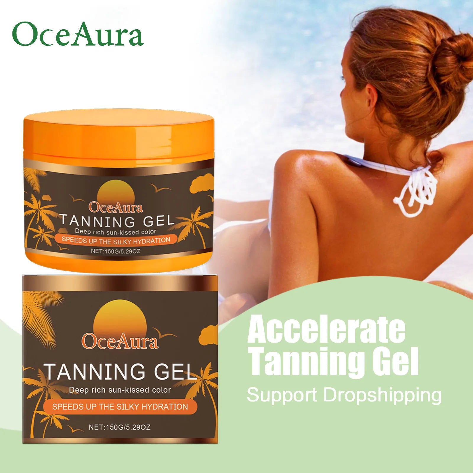 Intensive Tanning Gel Soothe Drying Redness Even Skin Tone Uv Protection Sun Tanning Oil Body Bronzer Accelerate Dark Skin Cream Ürün ana görseli