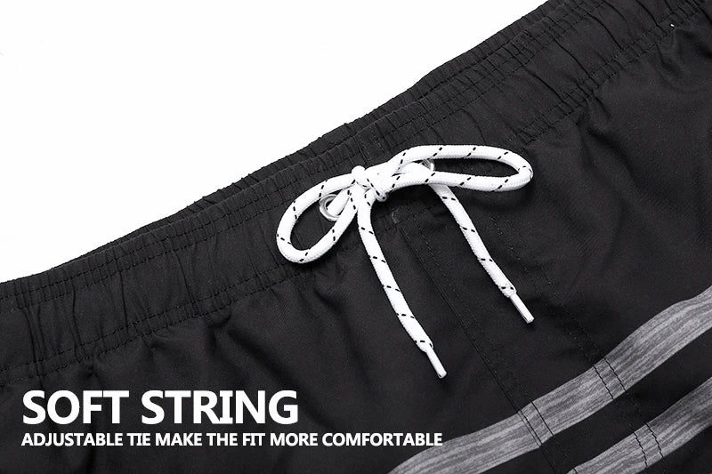 DATIFER Summer New Fashion Polyester Men Shorts Beach Quick Dry Printing Swimsuit Plus Size Mesh Liner Surfing Gym Shorts Men