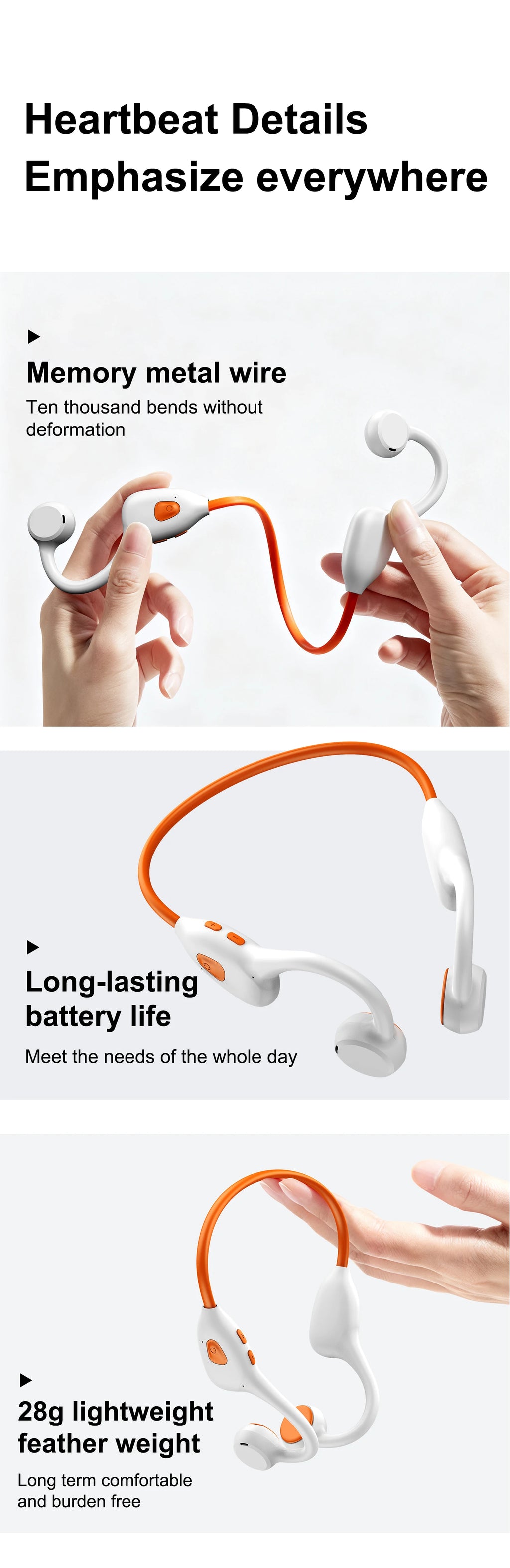 Air Conduction Stereo Headphones Kids Open Ear Bluetooth6.0 Earphones  Wireless Learning Noise Reduction Music Headset Earhook