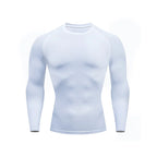 Men's Compression Long Sleeve Shirt Black Fitness T-shirt Male Running  Quick Drying Gym Top Sun Protection Sports Base Layer