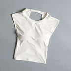 Sexy Backless Sports Vest Women Fixed Chest Pad Tight Quick-Drying Slim Fit Yoga Top Breathable Fitness Shirt