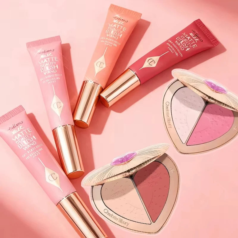 Charlotte Tilbury Lip Gloss Two Color Heart Shape Powder Blusher Highlight Spotlight Brightening Seamless Cosplay Makeup Gifts Ürün ana görseli