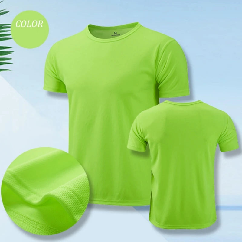 Men Women Quick Dry Short Sleeve Sport T Shirt Gym Jerseys Fitness Shirt Trainer Running T-Shirt Teenager Breathable Sportswears