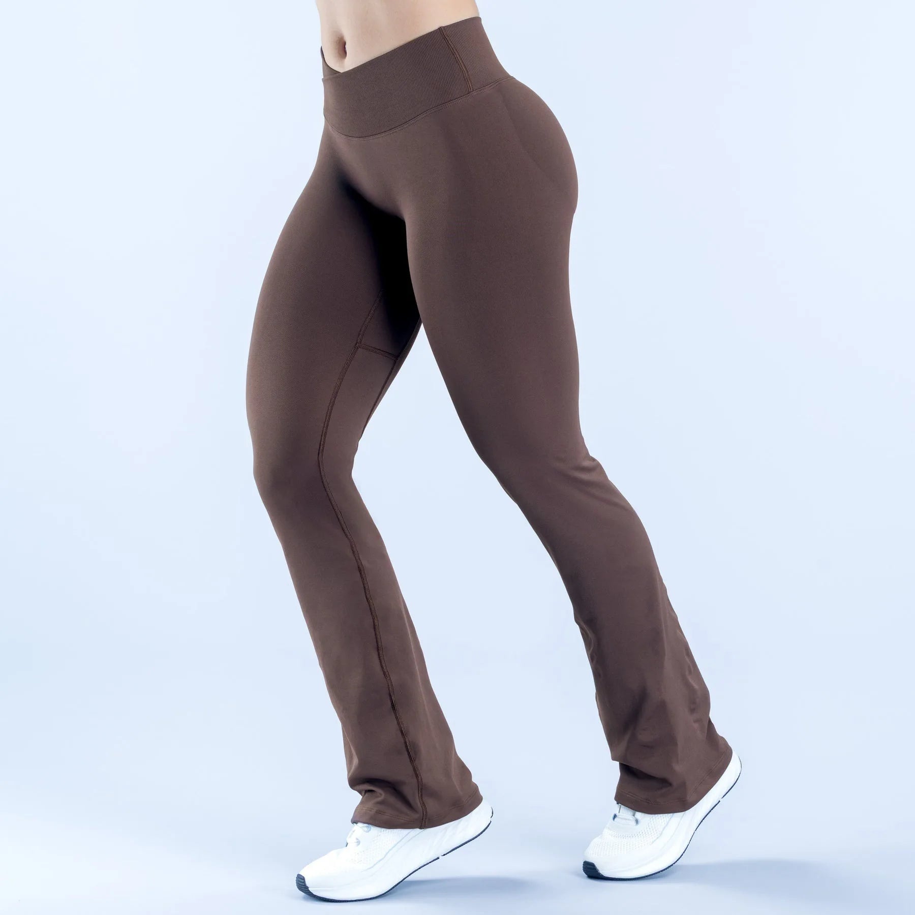 NCLAGEN Vision Flares Women's Gym Fashion Yoga Pants Front Cross High Waist Seamless Sports Leggings Fitness Wide-leg Trousers