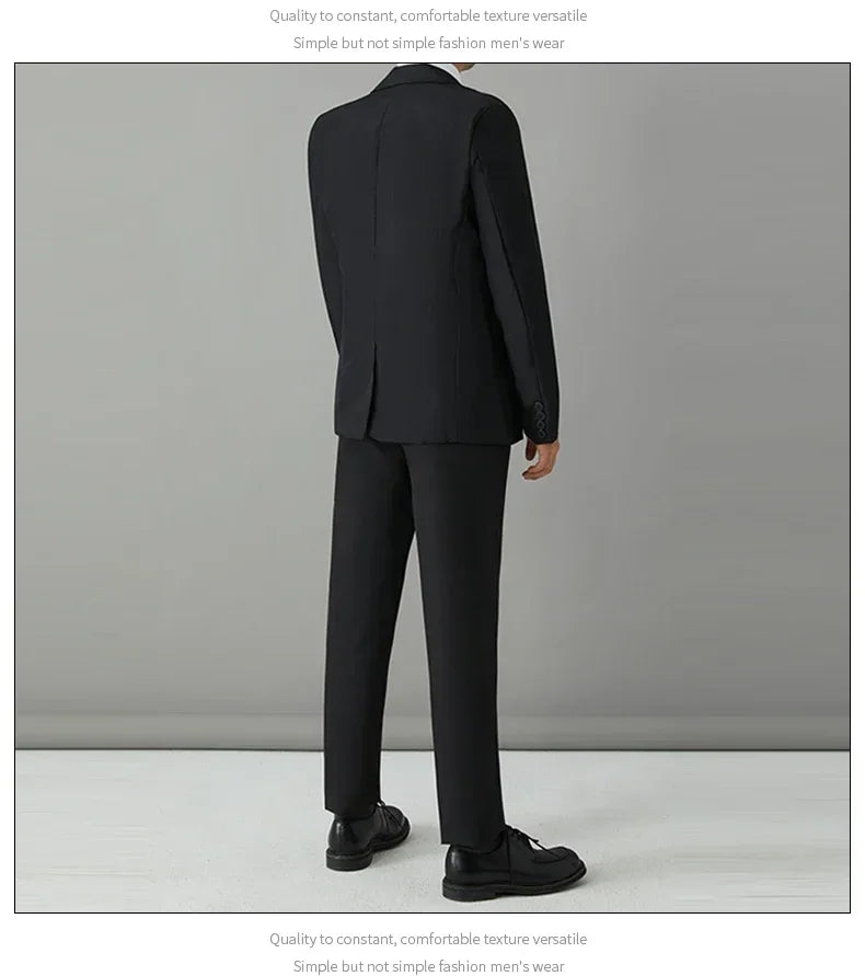 S-8XL Suit Men's Fashion Casual Outdoor (Blazer+ Pants) Gentleman Business Wedding Slim-fit Formal British Style Wedding Suit