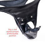 Multi-Functional Leather Chastity Panties with No Vibration Silicone Dildo Anal Accessories for Couple Sensual Play Sex Toys