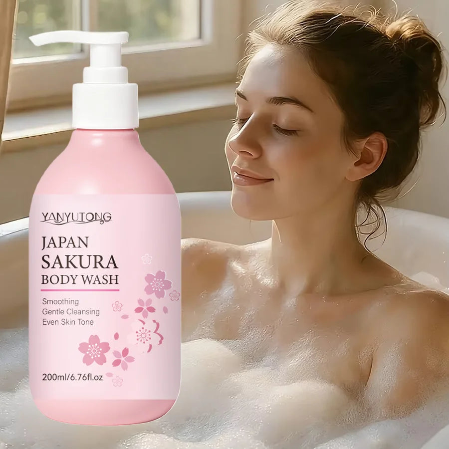Sakura Shower Gel Long Moisturizing Smooth Long Lasting Fragrance Gentle Foam Body Cleansing Bath Product 200ml Ürün ana görseli