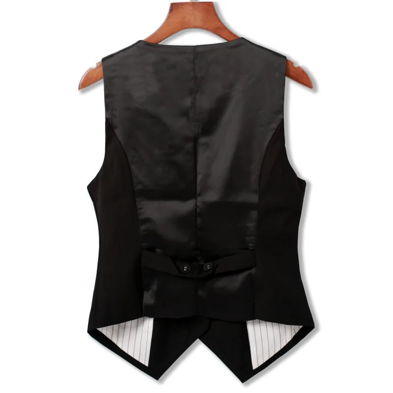 #0709 Spring Autumn Suit Vest Women Sleeveless Jacket Short Office Vest Coat Slim Single Breasted Vest Waistcoat Female Black