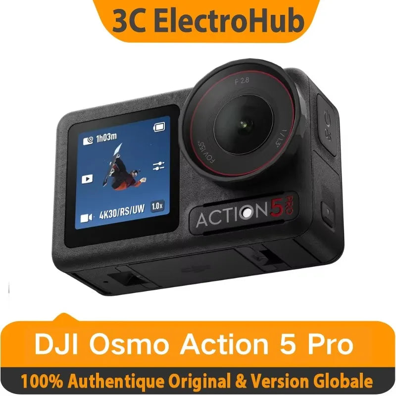 DJI Osmo Action 5 pro camera 1/1.3″ Sensor 4hrs Extended Battery Life, 4K/120fps Video Camera