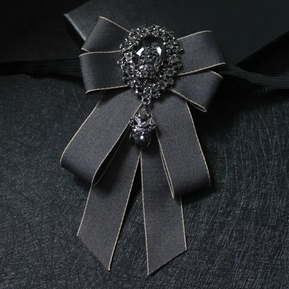 Luxury Ribbon Ribbon Bowtie Rhinestone Handmade Bow Tie Fabric Cloth Art Crystal Neck Tie For Men and Women