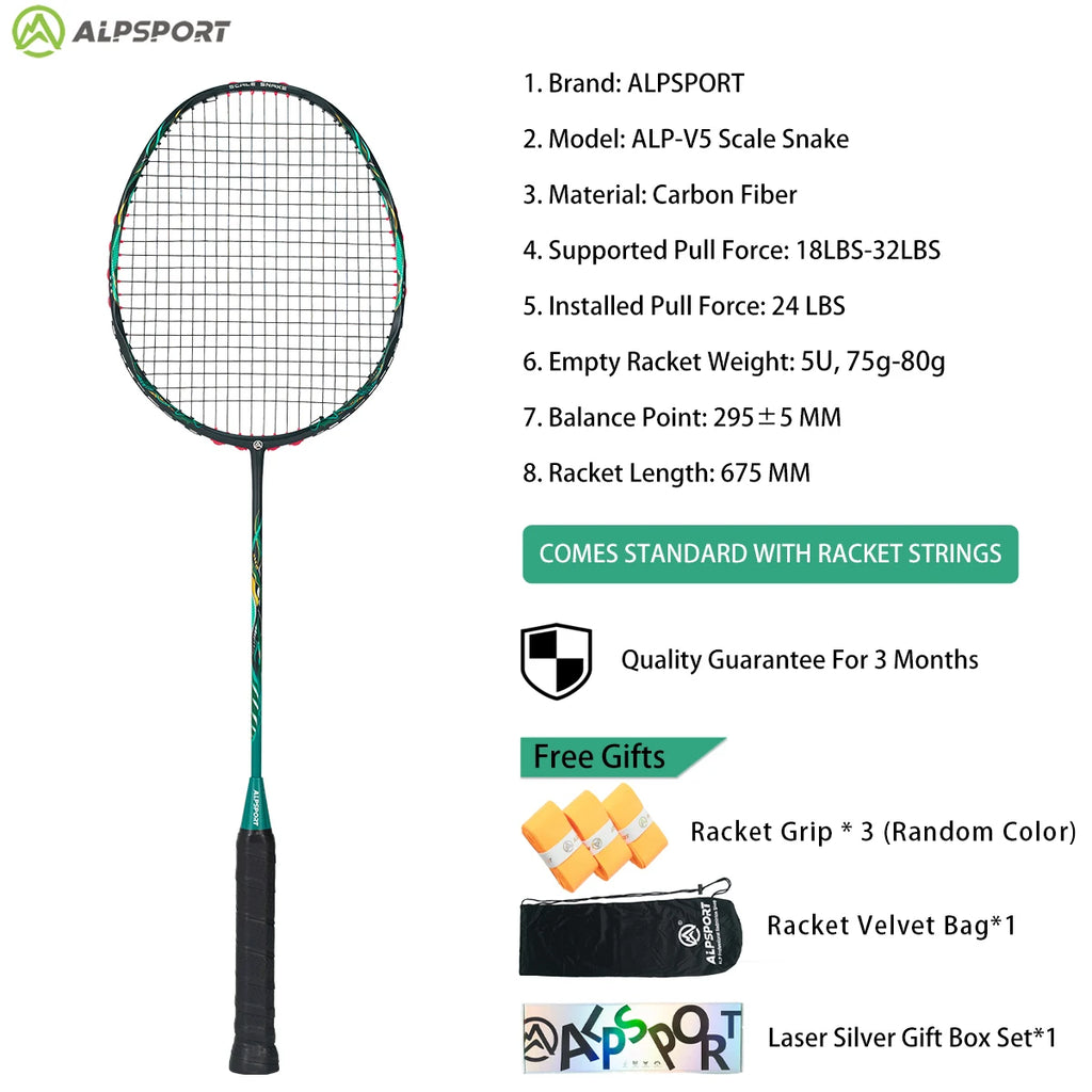 ALP ZJ2.0 Pro 4U 85g 100% Carbon Fiber + Titanium Alloy Badminton Racket Ultra-light Sports Equipment Racket Badminton Training