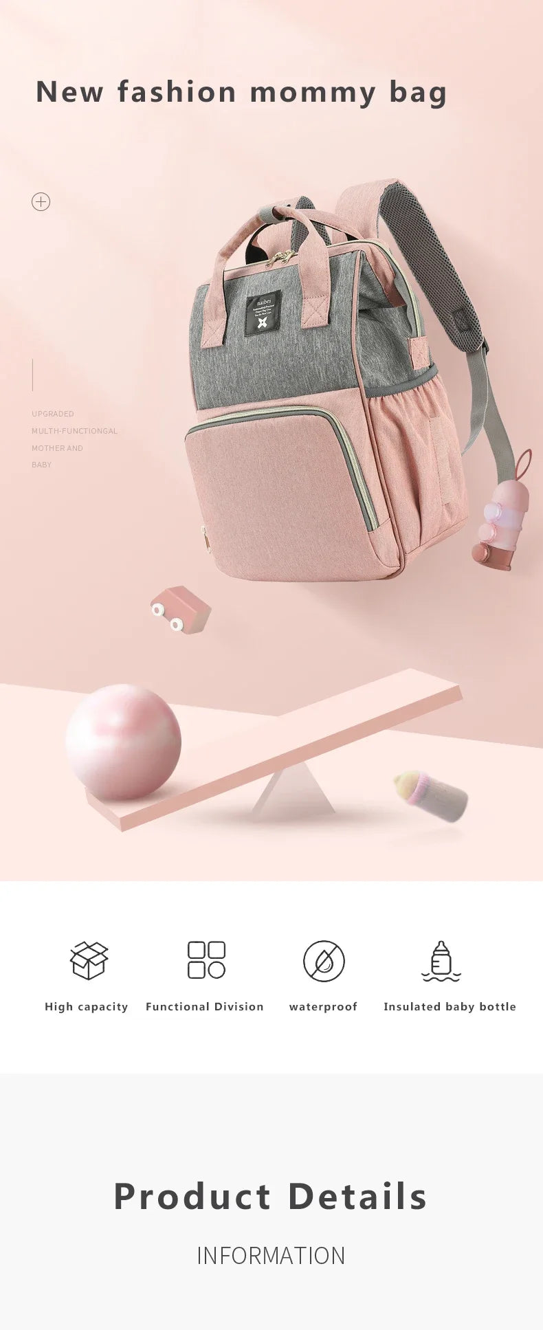 Nappy Changing Baby Nursing Bags Baby Diaper Bag Waterproof Backpack Fashion Mummy Maternity Mother Brand Mom Backpack for Mom