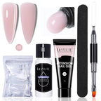LILYCUTE 15ml Extension Gel Nail Polish Set Quick Nail Prolong With Extend Mold Nail Tips Acrylic Solution Manicure Tools Kit