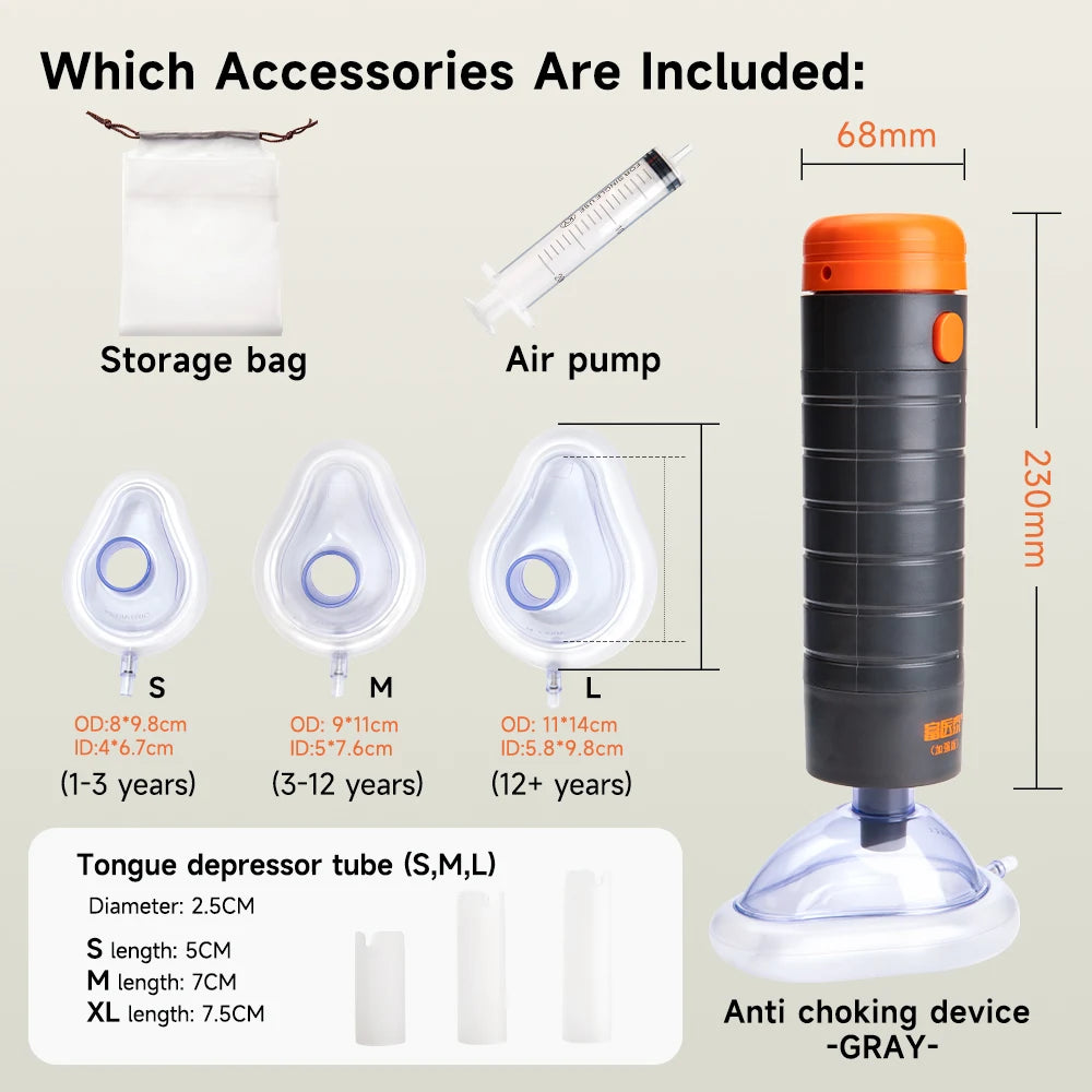 Portable Auto CPR Anti Choking Simple Rescue Device Emergency Life Saving Suction kits kids & Adult travel home