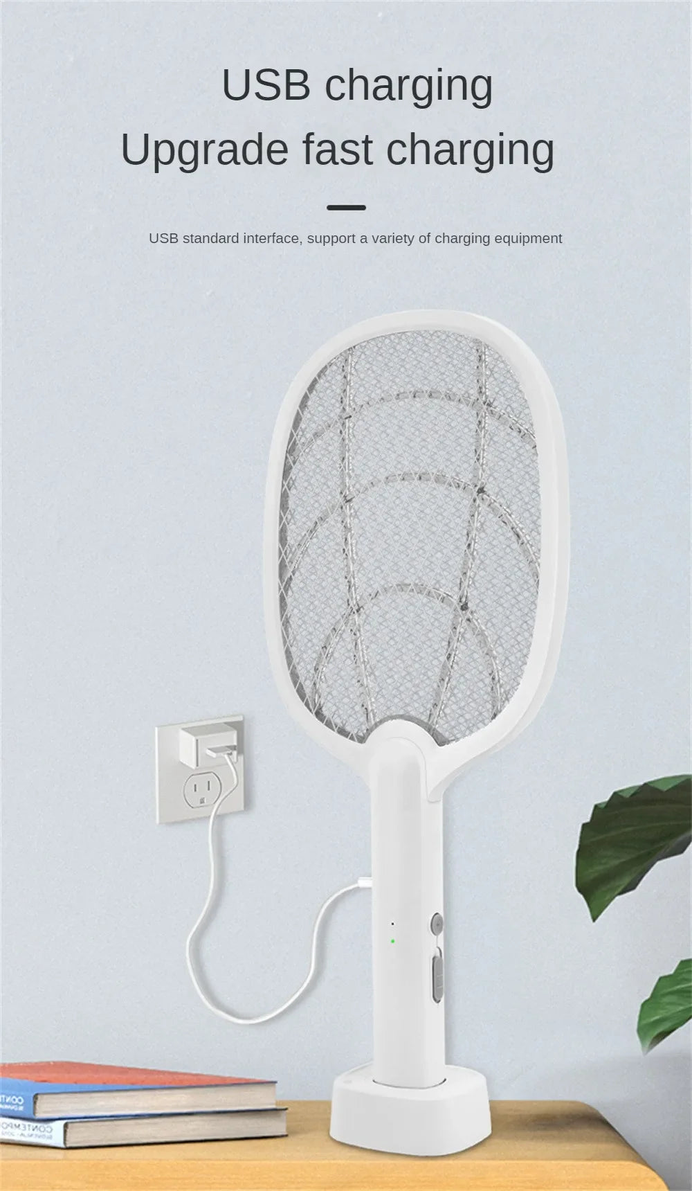 Mosquito Killer Lamp USB Rechargeable Electric Foldable Mosquito Killer Racket Fly Swatter Repellent Lamp Zapper Insects Racket