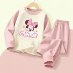 DISNEY Autumn and Winter Girls Comfy Soft Sleepwears Set Kids Casual Home Clothing Set Minnie Printed Child  Pijamas 0-10years