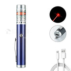 Portable USB Green Laser-Pointer 2 In 1 Detachable Lamp Holder Mini Laser Pen Visible Focus Red Combination For Hunting