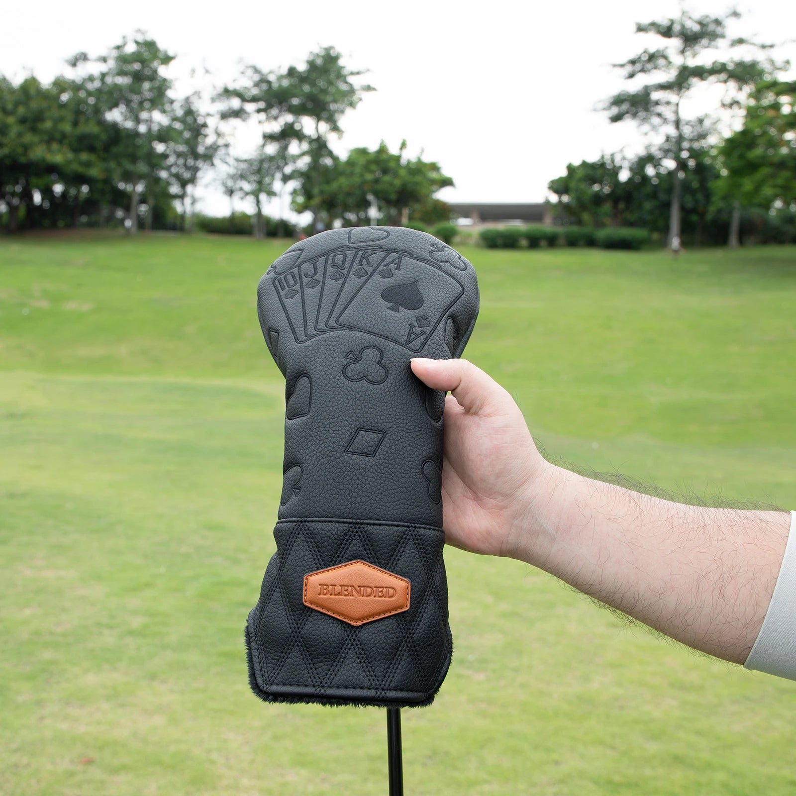 Black Lucky Poker Design  High Quality Headcovers Embroidery Golf Club Driver Head Fariway Wood  Hybrid Head Covers 3 Wood Headc
